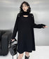 Half Turtleneck Knit Dress